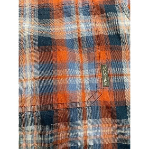 Columbia - Blue & orange plaid long sleeve button down cotton men shirt size XXL - Picture 3 of 5